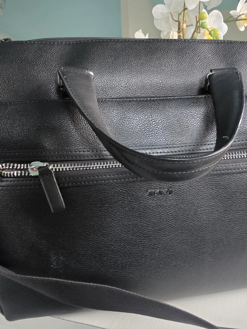 Black Men's Briefcase-Style Laptop Bag